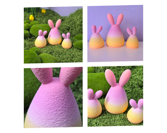 Drie konijntjes in pastel kleurverloop