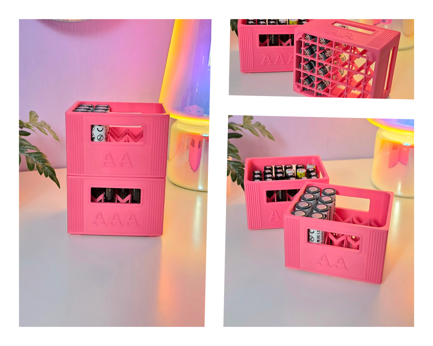 Batterijopbergbox voor AA en AAA batterijen