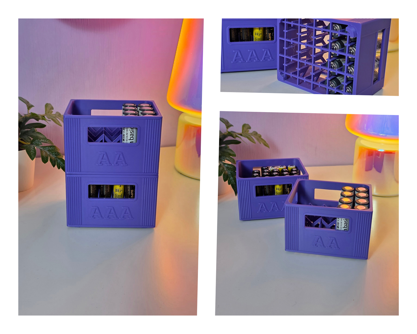 Batterijopbergbox voor AA en AAA batterijen