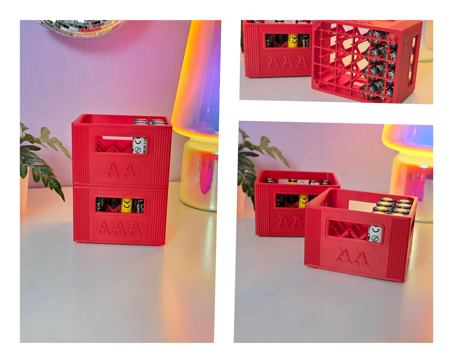 Batterijopbergbox voor AA en AAA batterijen