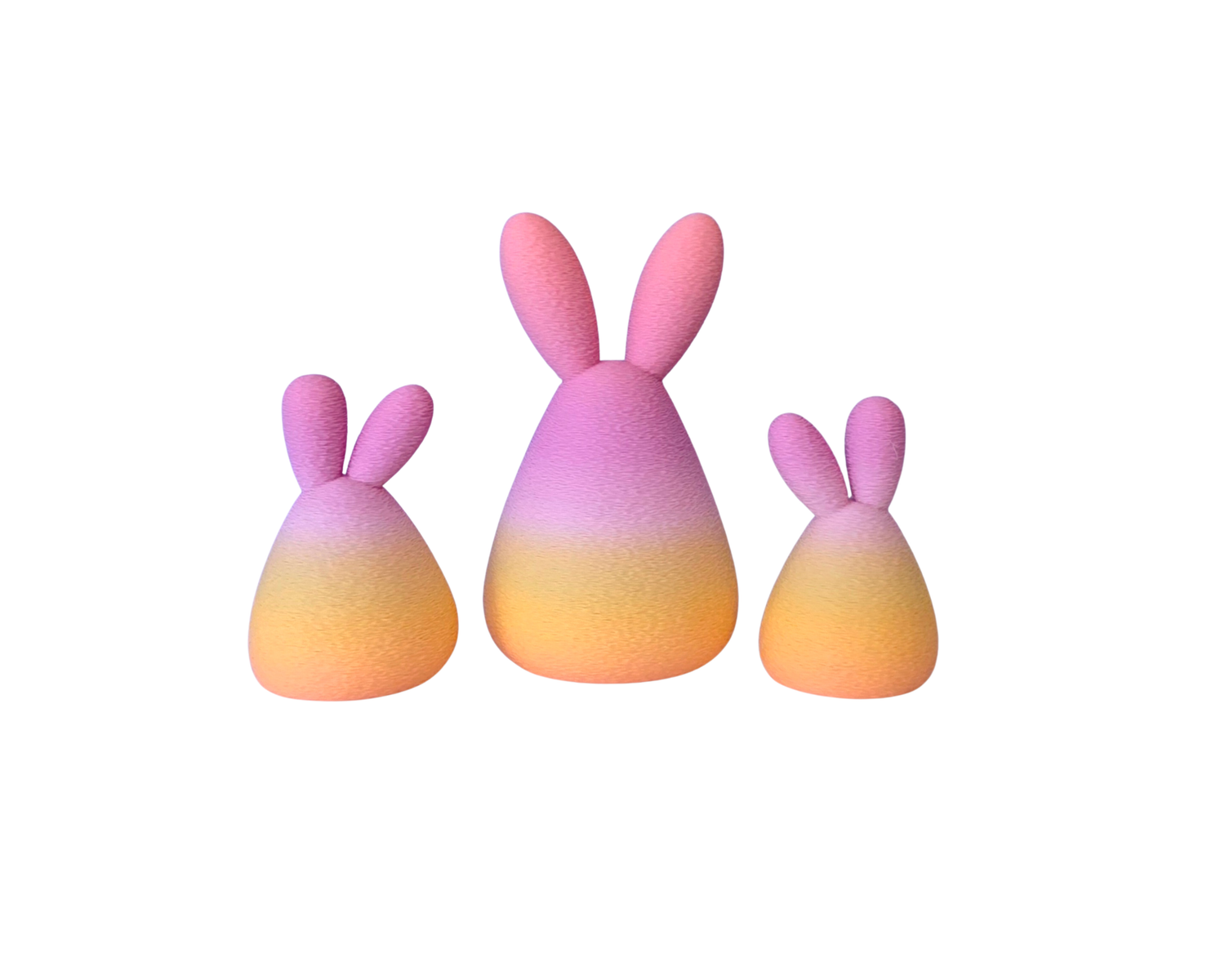 Drie konijntjes in pastel kleurverloop