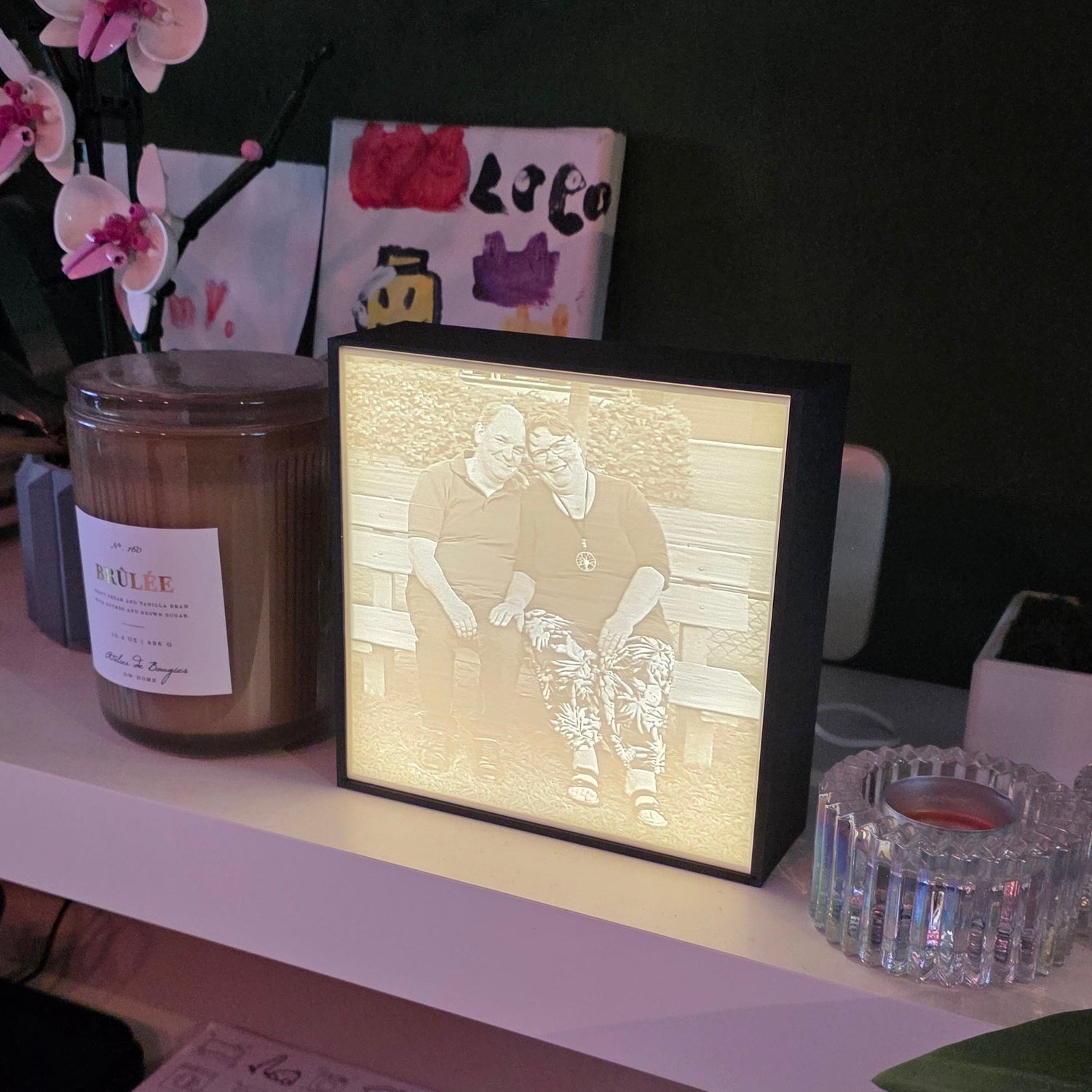 Lightbox led lamp met afbeelding stel