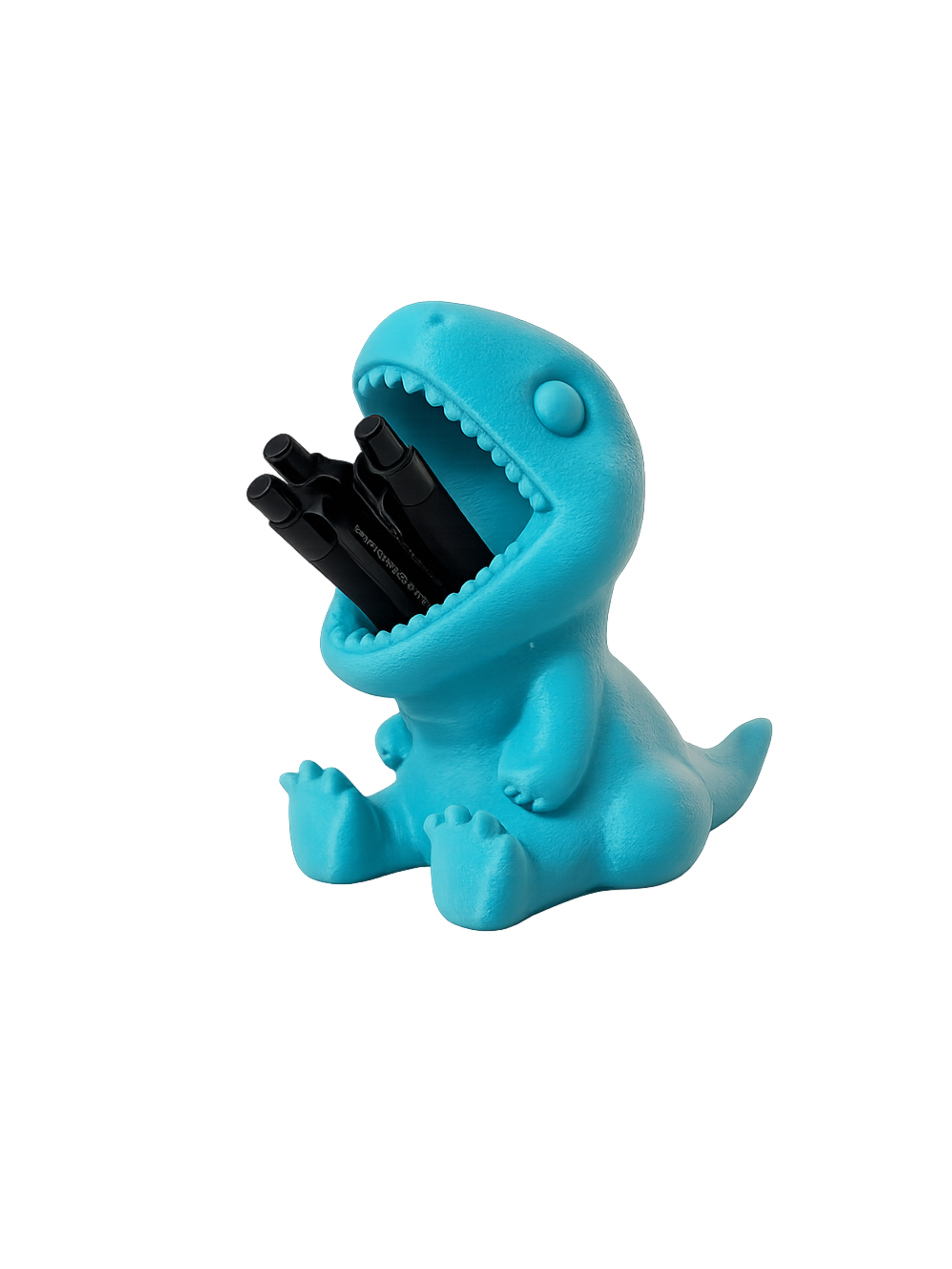 Pennenbakje in de vorm van een dino met de mond open