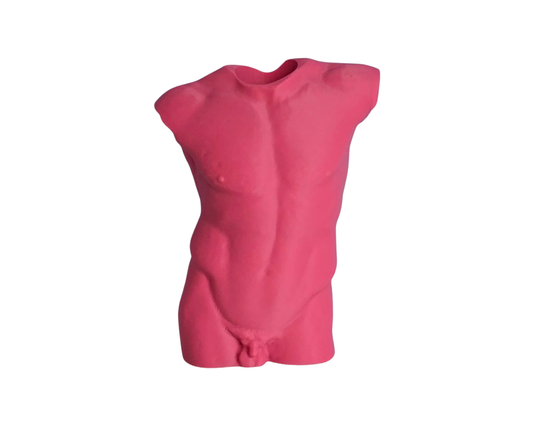 Vaas Adam 200 mm in felroze met sculpturaal torso design