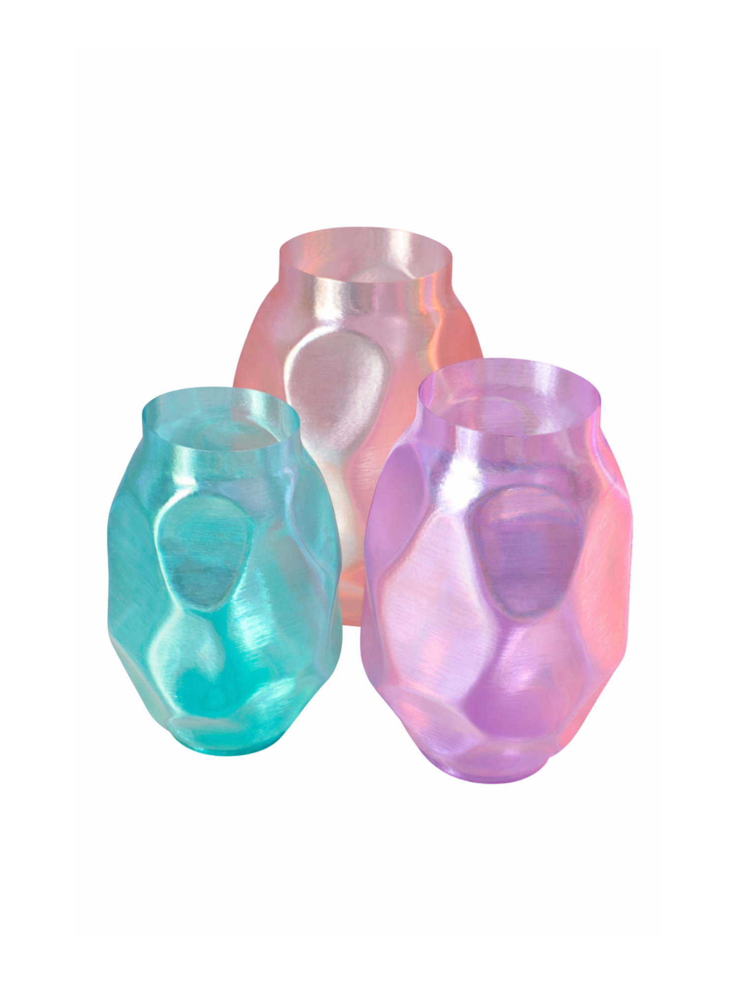 Vazenset in semi doorzichtige pastelkleuren